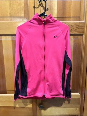 Nike Women's Hot Pink and Black Full-Zip Utility Jacket